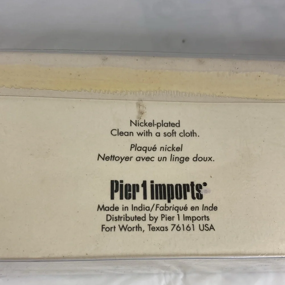 Pier 1 Exclusive Glitter Napkin Rings Lot of 6 Nickel Plated Sparkly Jeweled